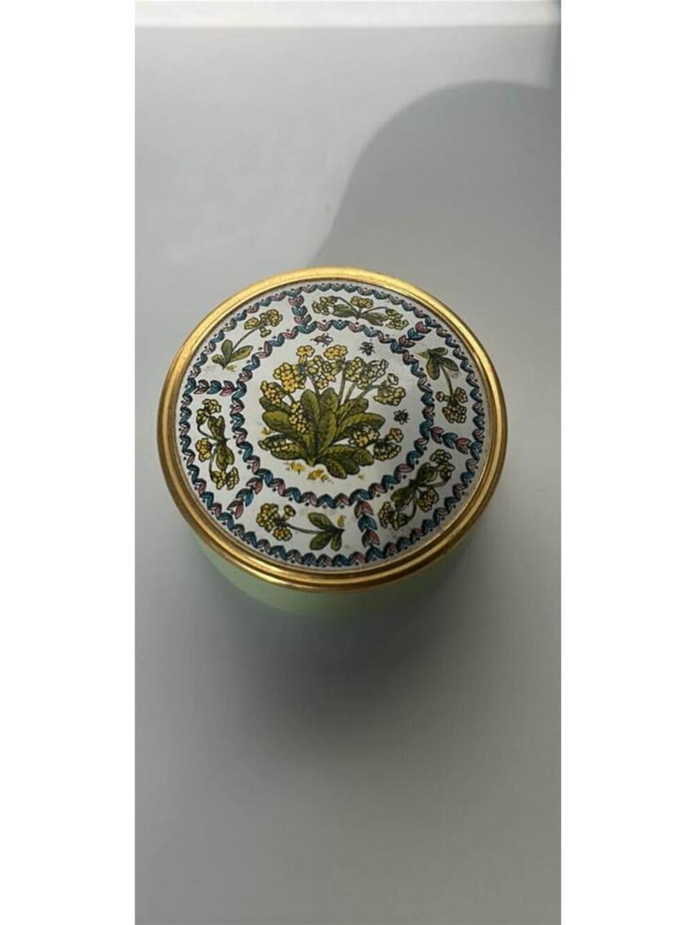 Vintage Shakespeare Garden Enamel Box FM 1980 Floral Trinket Box